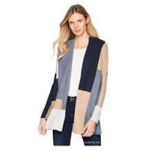 Suéter tipo cardigan color block PK18A21HX para mujer